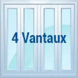 Porte fenêtre PVC sur mesure 4 vantaux